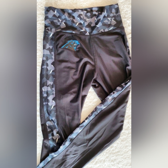 NWT NFL Carolina Panthers Football Leggings Stretch Women Pants - Picture 2 of 8